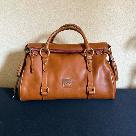 Dooney & Bourke Tan Leather Medium Florentine Satchel - Picture 1 of 9